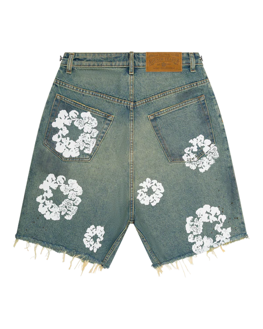 Dirty Wash Wreath Short Light Wash
