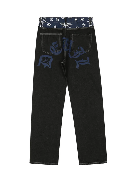 PETAL LETTER STRAIGHT JEANS