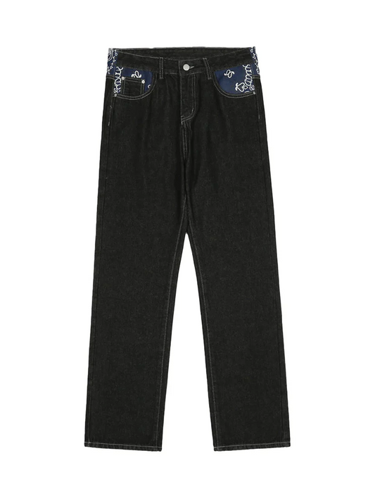 PETAL LETTER STRAIGHT JEANS