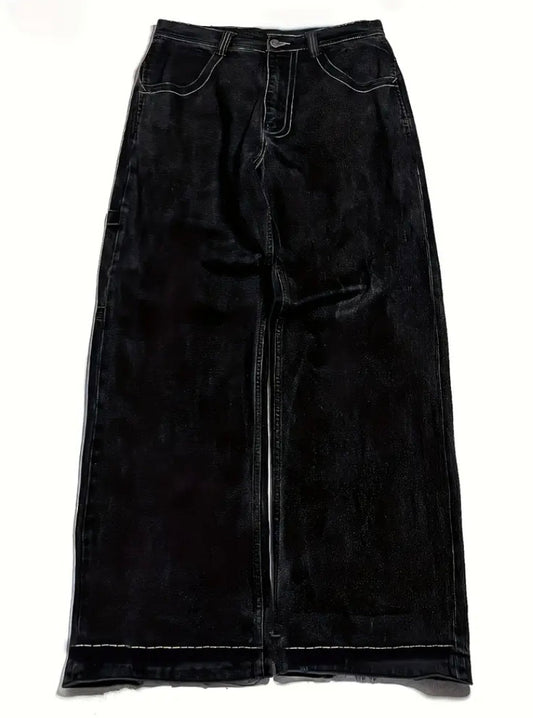 Y2K Street Style Print Denim Baggy Jeans